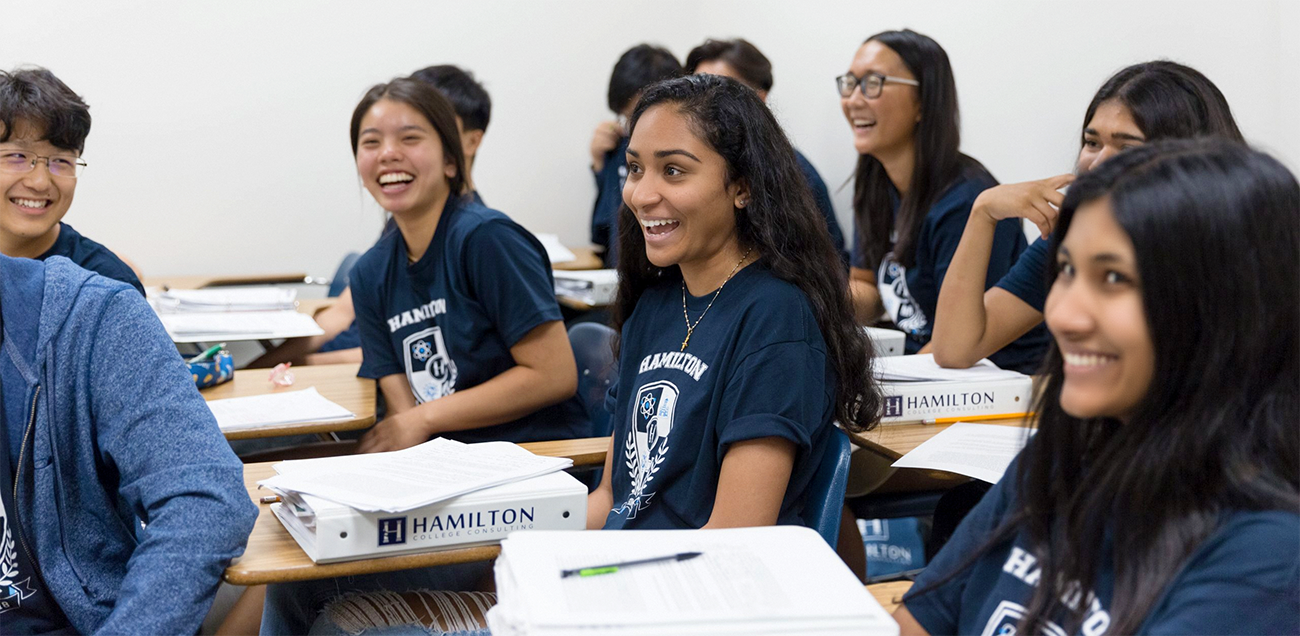 Diverse group of students attending the best Math Bridge class in San Diego, learning algebra and calculus with hands-on support.